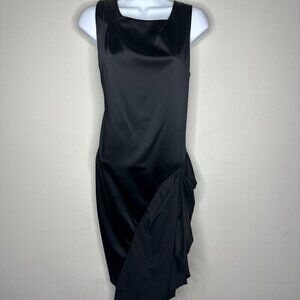 Vera Wang Lavendar Label Womens Asymmetrical Cocktail Dress in Black Size 4